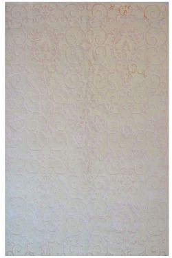Self-embossed Ivory Wool Rug