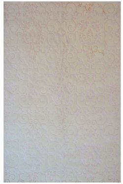 Self-embossed Ivory Wool Rug