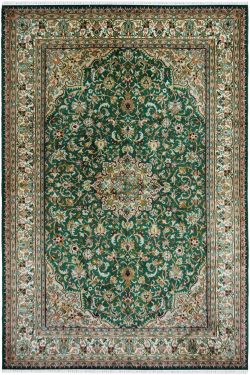 Gul Medallion Pattern handknotted Silk Rug