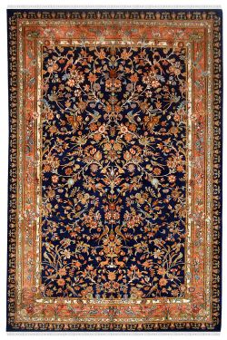 Beautiful Floral Garden Handmade Silk Rug