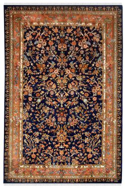 Beautiful Floral Garden Handmade Silk Rug