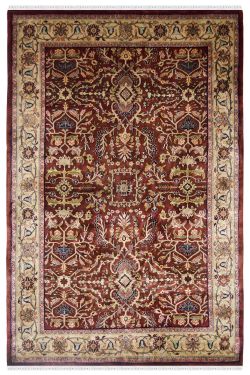 Traditional Jewel Maroon Handknotted Wool Rug