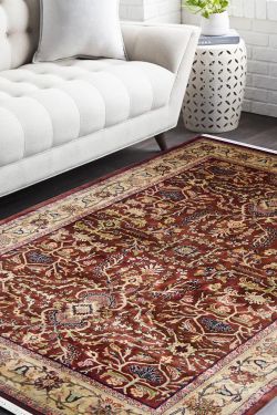 Traditional Jewel Maroon Handknotted Wool Rug