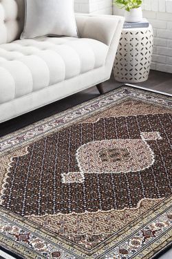 Black Chandelier Handknotted Wool Area Rug