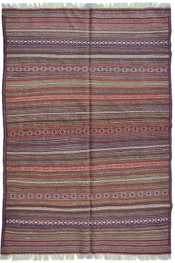 Stripe Designer Kilim Flat-Woven Dhurrie