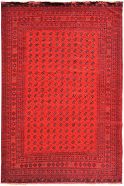 Red Bokhara Handknotted Wool Area Rug