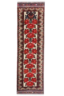 Gulab Floral Handknotted Afghan Runner