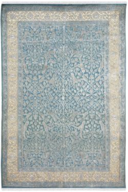 Bluewish Arrow Handknotted Woolen Area Rug