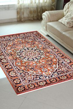 Floral Kashan Silk Area Rug