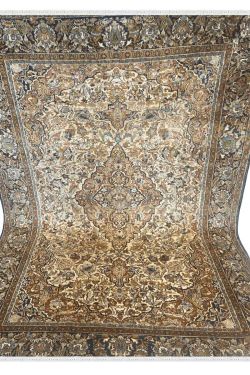 Gold Klimt Kashmir Handmade Wool Rug