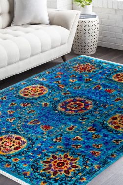 Sunshine Flower Sari Silk Carpet