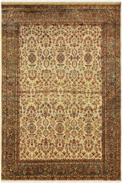 Ivory Jewel Handknotted Wool Area Rug