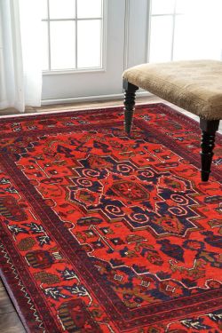 laal Medallion Afghan Area Rug