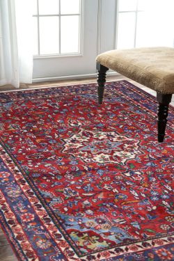 Maroon Phool Kashan AfghanCarpet