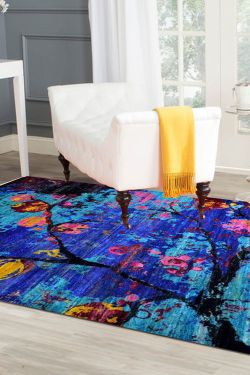 Midnight Beauty Sari Silk Area Rug