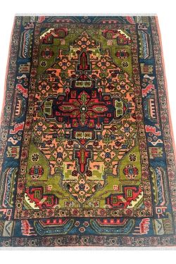 Multi-color Caucasian Afghan Handkotted Carpet