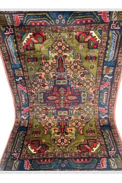 Multi-color Caucasian Afghan Handkotted Carpet