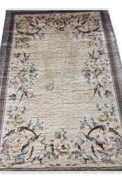 Oriental Express Floral Handknotted Border Rug