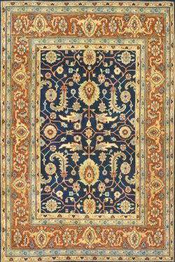 Royale Blue Oushak Pattern Large Handknotted Rug