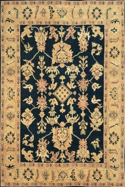Palatial Size Black Oushak Handknotted Carpet