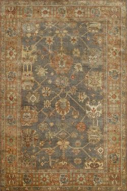 Gray Beige Hues Oushak Handmade Rug