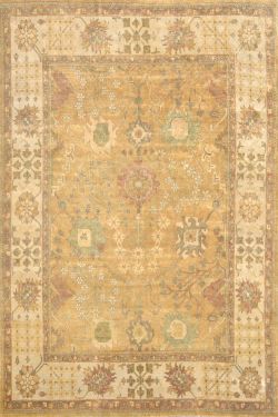 Gold Beige Large Oushak Handmade Area Rug