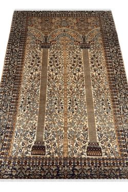 Panel pattern One sided Kashmir wool Handmade Carpet 