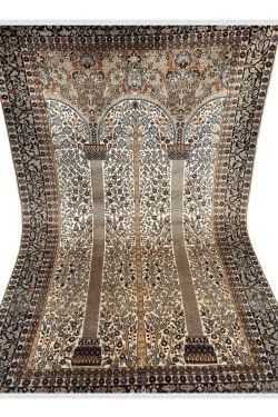 Panel pattern One sided Kashmir wool Handmade Carpet 