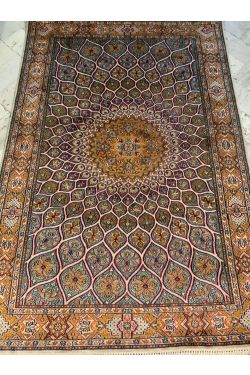 Peacock Ardabil Fine Silk Handmade Rug