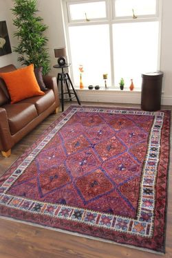 Ethnic Antique Diamond Afghan Vintage Area Rug