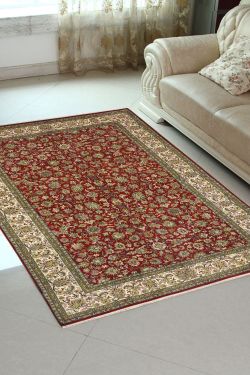 Rouge Floral red Pure Silk on Silk Area rug