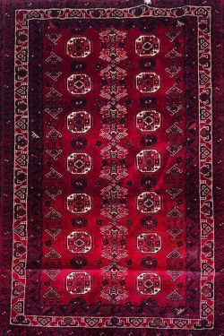 Laal Mini Bokhara Afghani Handmade Runner Rug