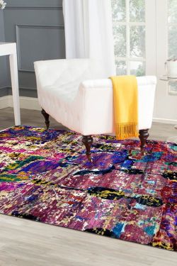 Riot of Colors Saree Silk Area Rug