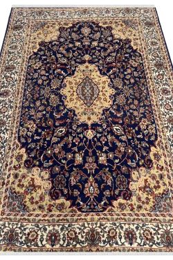 Royale Blue Kashan Kashmiri Handmade Carpet