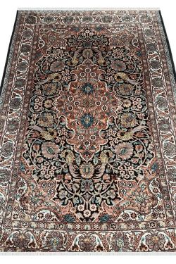 Salmon Pastel Medallion Handknotted Floral Carpet