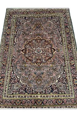 Salmon Pink Moti Medallion Handmade Carpet