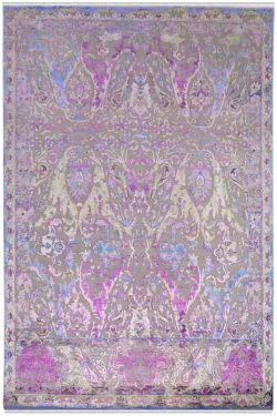 Oxidized Pink Sari Silk Area Rug