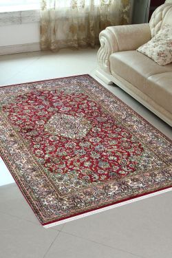 Red Ivory Small Kashan 3 by 5 feet Hand Knotted Carpet