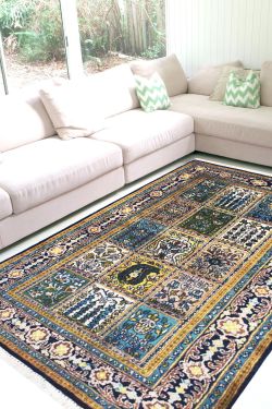 Teal Qum Handmade Rug