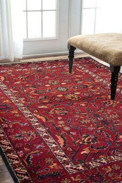 Pure Wool Traditional Rust Afghan Area Rug