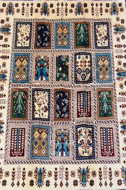 Ivory Jaali All Over Afghani Handmade Rug