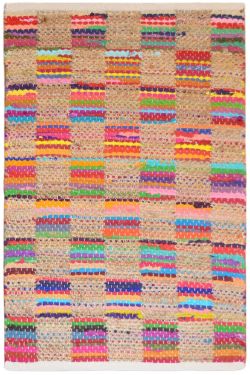 Jute Box Chindi Hand Woven Dhurrie Rug