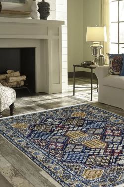 Blue Diamond Afghan Handmade Carpet 