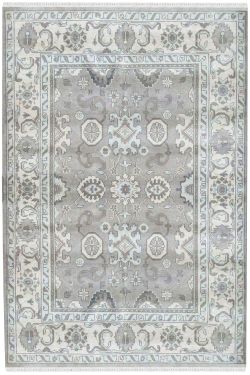 Classy Mughal Monochrome Handmade Area Rug