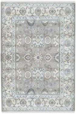 Classy Mughal Monochrome Handmade Area Rug