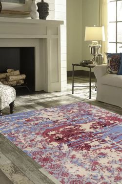 Erased Transitional Modern Handmade Carpet