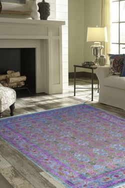 Purple Fuzz Sari Silk Handmade Carpet