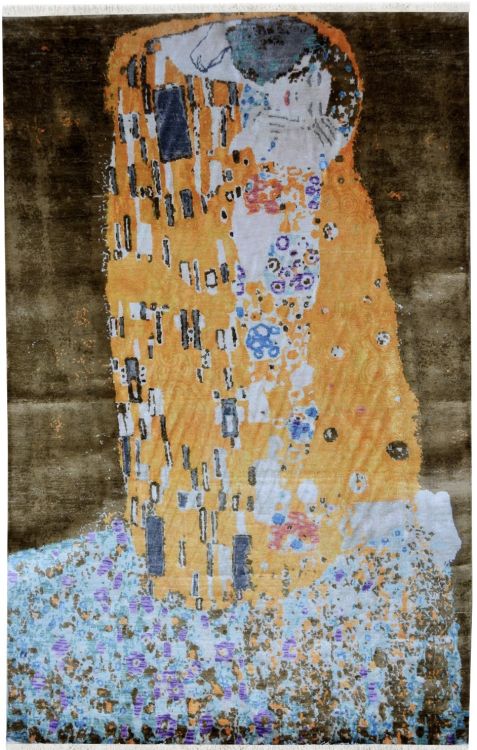 Gustav Klimts Kiss Modern Wall Hanging Rug