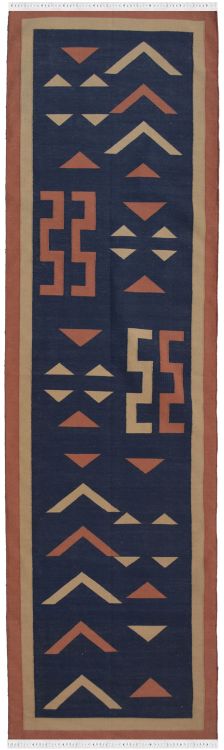 Afrikan Bottle Blue Dhurry Rug