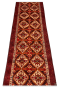 Dual Bokhara Pattern Cream Maroon Handmade Runner Rug